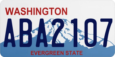 WA license plate ABA2107