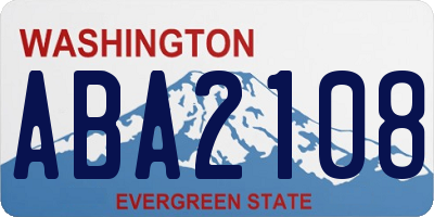 WA license plate ABA2108