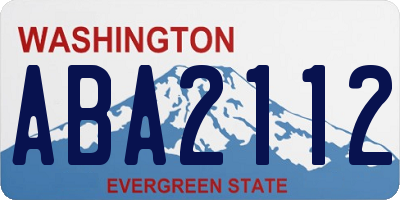 WA license plate ABA2112