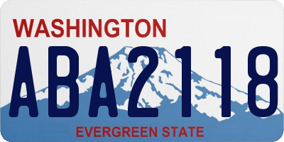 WA license plate ABA2118