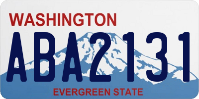 WA license plate ABA2131