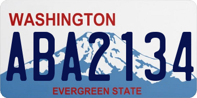 WA license plate ABA2134