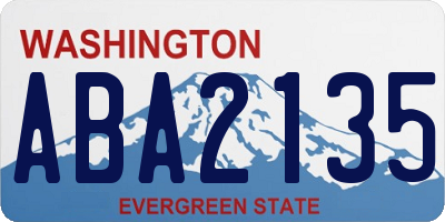 WA license plate ABA2135