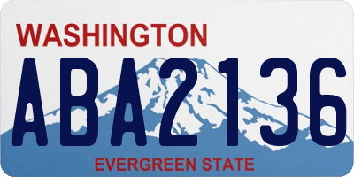 WA license plate ABA2136