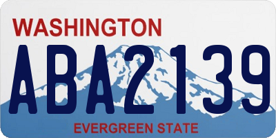 WA license plate ABA2139