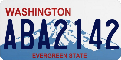 WA license plate ABA2142