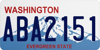 WA license plate ABA2151