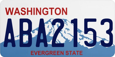 WA license plate ABA2153