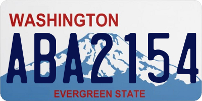 WA license plate ABA2154