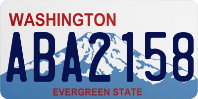 WA license plate ABA2158