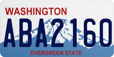 WA license plate ABA2160