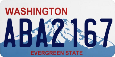 WA license plate ABA2167
