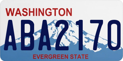 WA license plate ABA2170