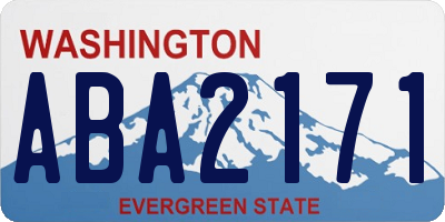 WA license plate ABA2171