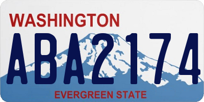 WA license plate ABA2174