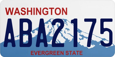 WA license plate ABA2175