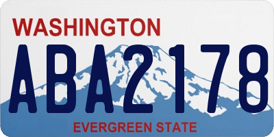 WA license plate ABA2178
