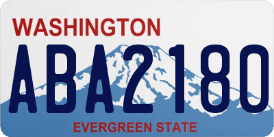 WA license plate ABA2180