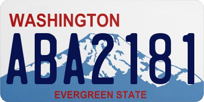 WA license plate ABA2181