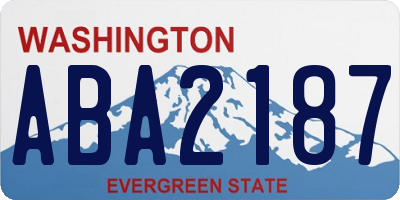 WA license plate ABA2187