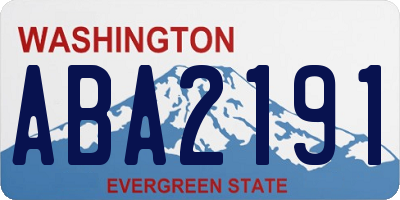 WA license plate ABA2191
