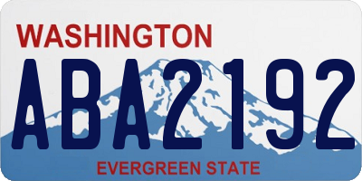 WA license plate ABA2192