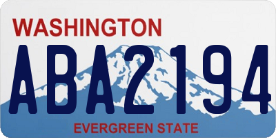 WA license plate ABA2194