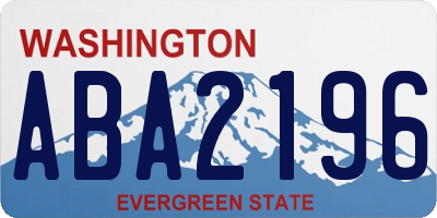 WA license plate ABA2196