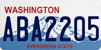 WA license plate ABA2205