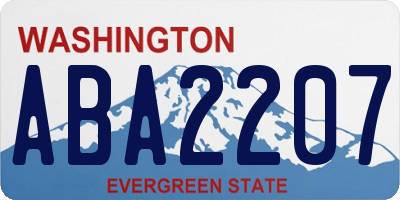 WA license plate ABA2207
