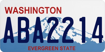 WA license plate ABA2214