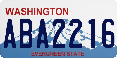 WA license plate ABA2216