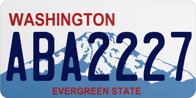 WA license plate ABA2227