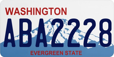WA license plate ABA2228