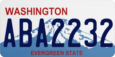 WA license plate ABA2232