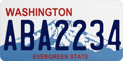 WA license plate ABA2234