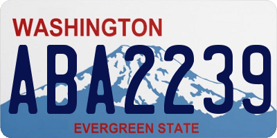 WA license plate ABA2239