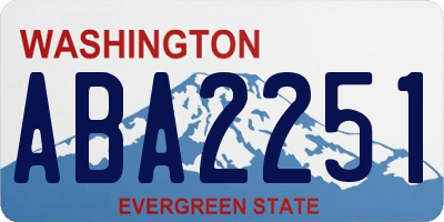 WA license plate ABA2251