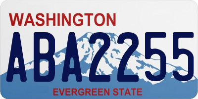 WA license plate ABA2255