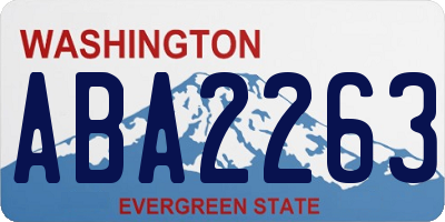 WA license plate ABA2263