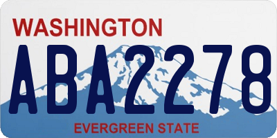 WA license plate ABA2278