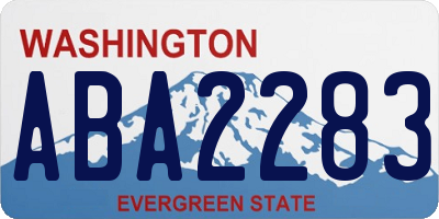 WA license plate ABA2283