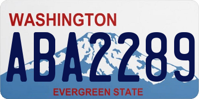 WA license plate ABA2289