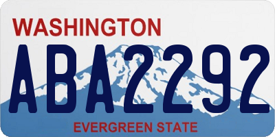 WA license plate ABA2292