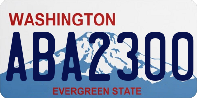 WA license plate ABA2300