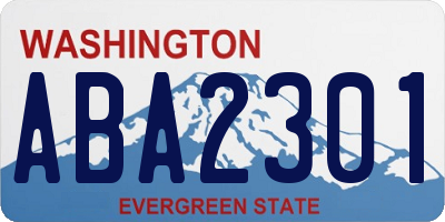 WA license plate ABA2301