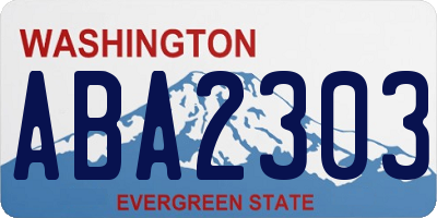 WA license plate ABA2303