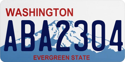 WA license plate ABA2304