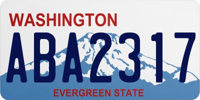 WA license plate ABA2317
