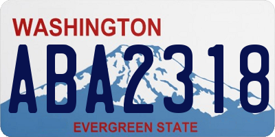 WA license plate ABA2318